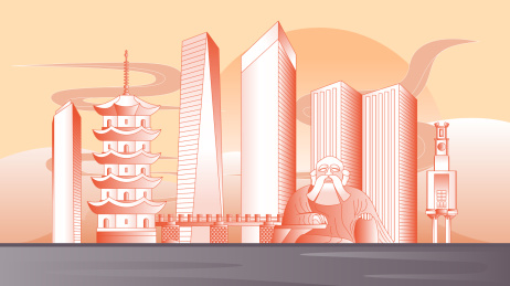 泉州城市建筑插画