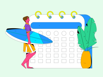 签到人物扁平矢量概念运营插画