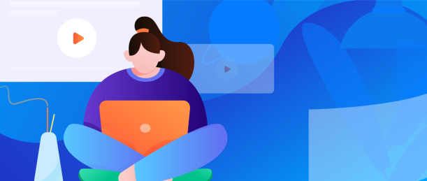 通过网课远程进行培训学习扁平矢量概念运营