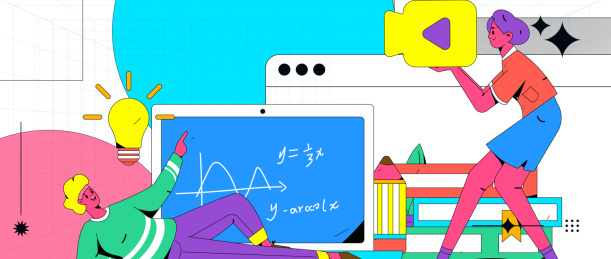 通过网课远程进行培训学习扁平矢量概念运营