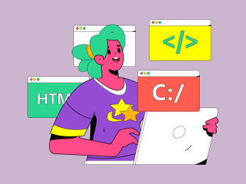 编程教学开发扁平矢量概念运营插画