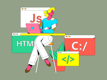 编程教学开发扁平矢量概念运营插画