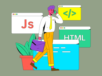 编程教学开发扁平矢量概念运营插画