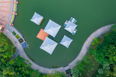 中国广东佛山南海区千灯湖公园湖景