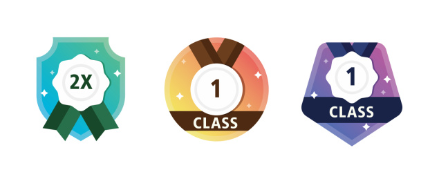 渐变简约时尚奖牌图标矢量素材等级排名