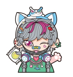 一个冷色调的酷萌少女头像