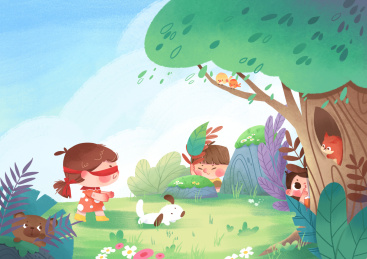 一张两兄弟在小溪里钓鱼的场景图