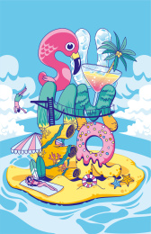夏日主题卡通插画