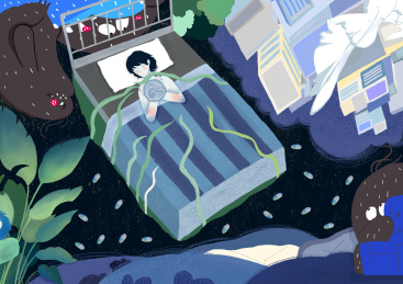 抑郁症原创插画设计