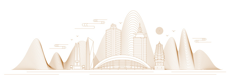 唐山线条矢量插画