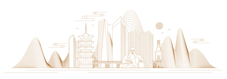 泉州线条矢量插画