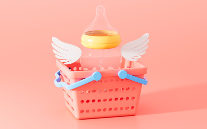 卡通创意奶瓶3D渲染