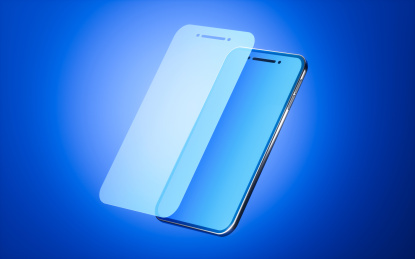 创意手机与盾牌背景3D渲染