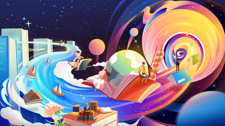 世界读书日遨游书海的人们