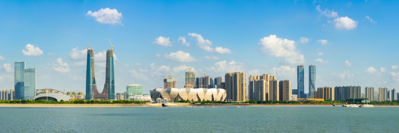 中国浙江杭州奥体博览城建筑全景