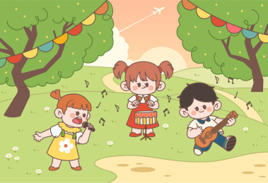 矢量儿童节深林派对