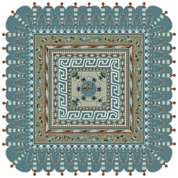 敦煌莫高窟9窟壁画灵鸟平瓣莲花纹藻井