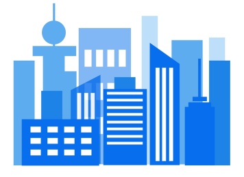 手绘矢量城市图形高楼扁平图形图案设计素材