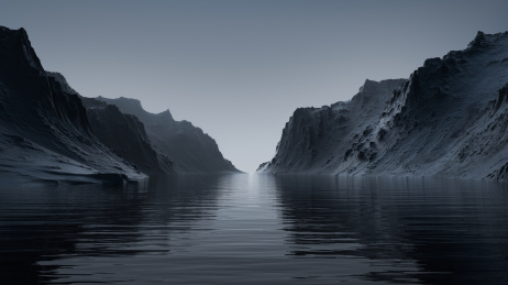 超现实山川地貌峡谷科技深色外星元宇宙背景