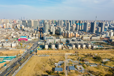 航拍中国河南郑州商代遗址城垣土城墙