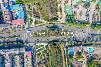 航拍中国河南新郑郑韩故城遗址公园城墙