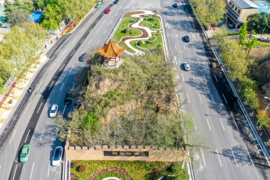 航拍中国河南新郑郑韩故城遗址公园城墙