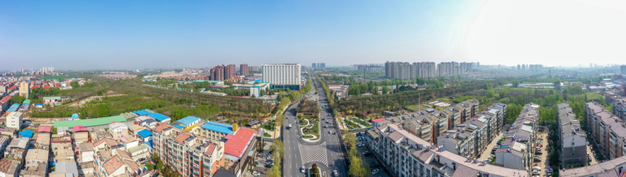 航拍中国河南新郑郑韩故城遗址公园城墙