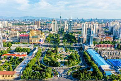 航拍中国河南洛阳周王城天子驾六博物馆