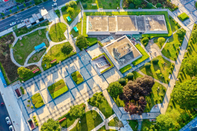 航拍中国河南洛阳周王城天子驾六博物馆