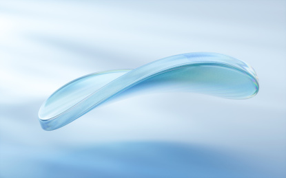 透明渐变玻璃曲面3D渲染