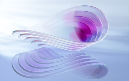 透明渐变玻璃曲面3D渲染