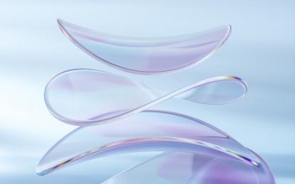 透明渐变玻璃曲面3D渲染