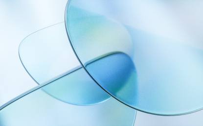 透明渐变玻璃曲面3D渲染