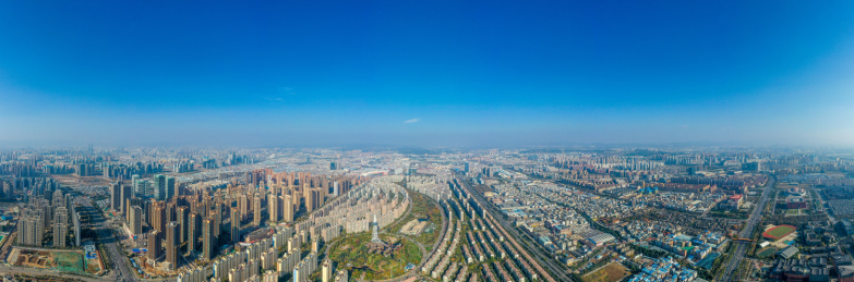 航拍中国云南昆明世纪城如意公园城市街区