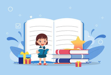 学生学习教育概念插画