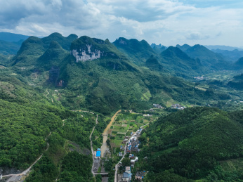 中国广西桂林思安江水库周边航拍