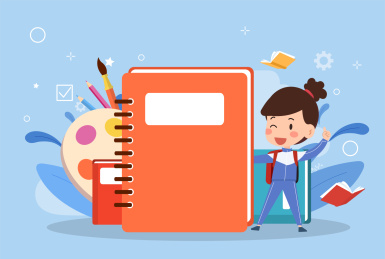 学生学习教育概念插画