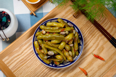 家常菜肴美食西红柿炒青豆豆角