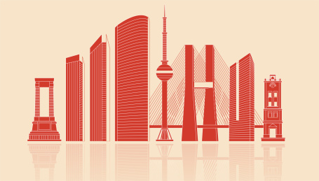 徐州城市剪纸矢量图