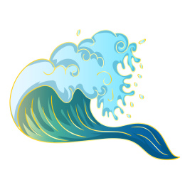 国潮海浪矢量插画素材
