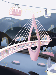 重庆索道桥梁风景图