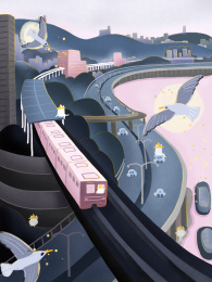 重庆山城轻轨江岸风景