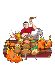 大厨制作烧烤美食