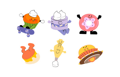 烘焙面包甜品插画