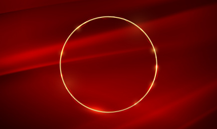 红色质感金色线条抽象风格创意设计背景海报