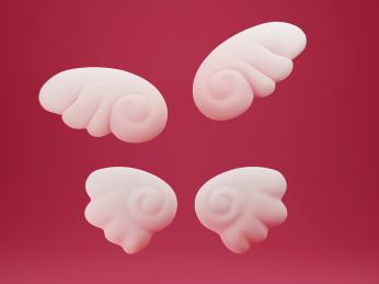 3D立体可爱的白色天使翅膀素材