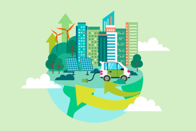 新能源低碳环保主题插画