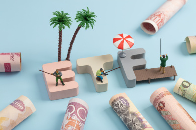 微缩创意投资基金ETF积木上钓鱼捡漏的人