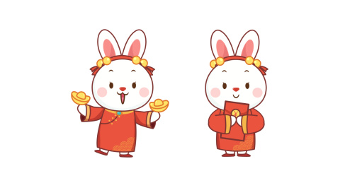 兔年新春贺年矢量插画