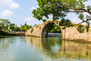 中国江苏苏州盘门景区风光